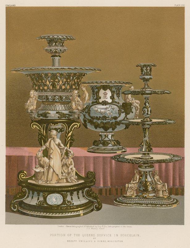 Phillips és Binns urak, Worcester, The Queens Service in Porcelain része alkotó: English School