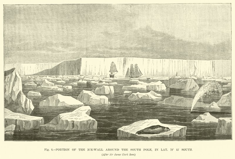 A jégfal része a Déli-sark körül, a déli szélesség 78° 15-én alkotó: English School
