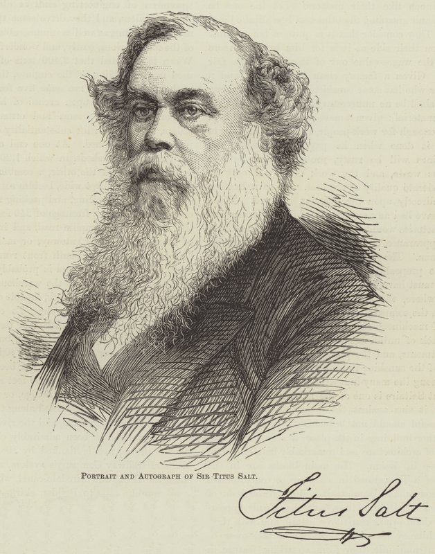Sir Titus Salt arcképe és autogramja alkotó: English School