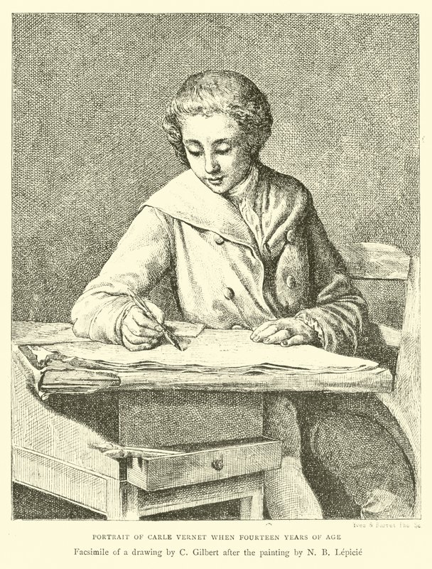 Carle Vernet portréja tizennégy évesen alkotó: English School