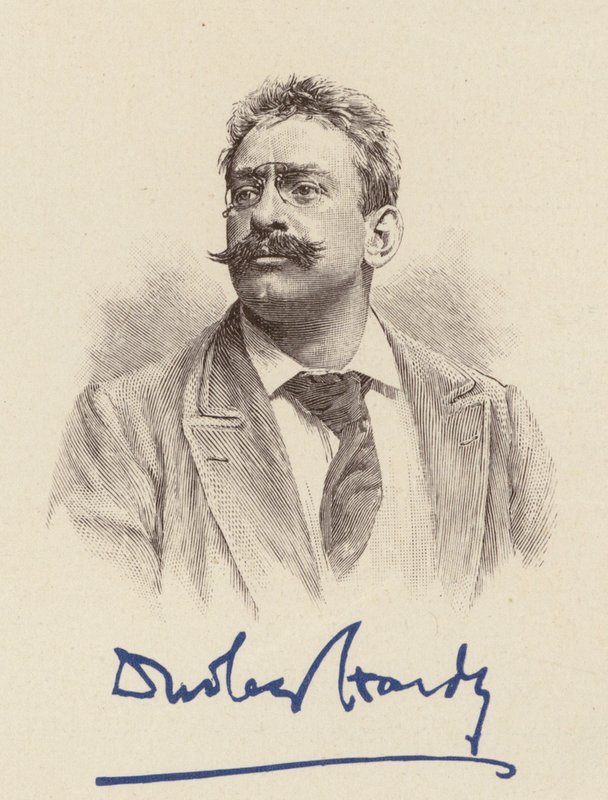 Dudley Hardy kartotékművész portréja (színes litográfia) alkotó: English School
