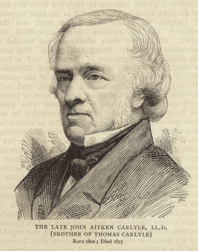 John Aitken Carlyle, Thomas Carlyle testvérének portréja alkotó: English School
