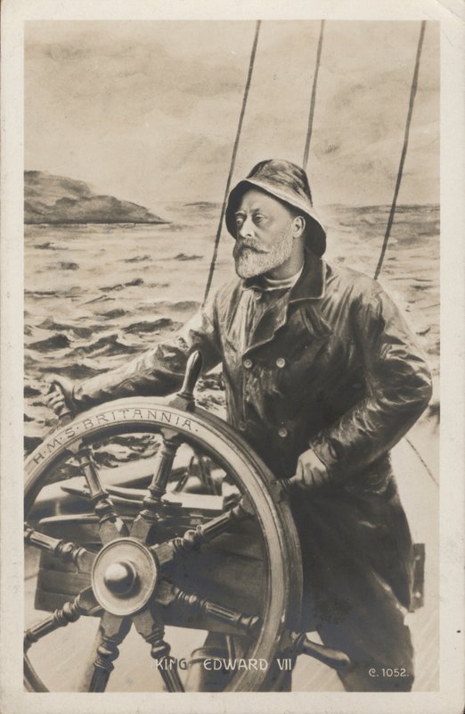 VII. Edward király portréja a HMS Britannia élén (litho) alkotó: English School