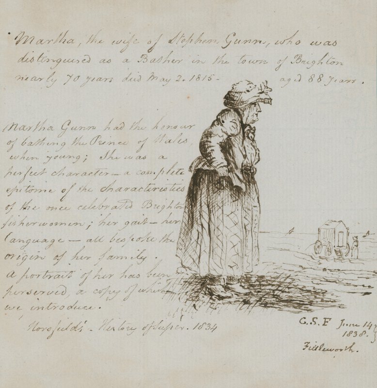 Martha Gunn portréja (tinta papíron) alkotó: English School