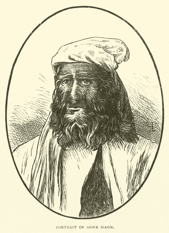 Shwe Maon portréja (metszet) alkotó: English School