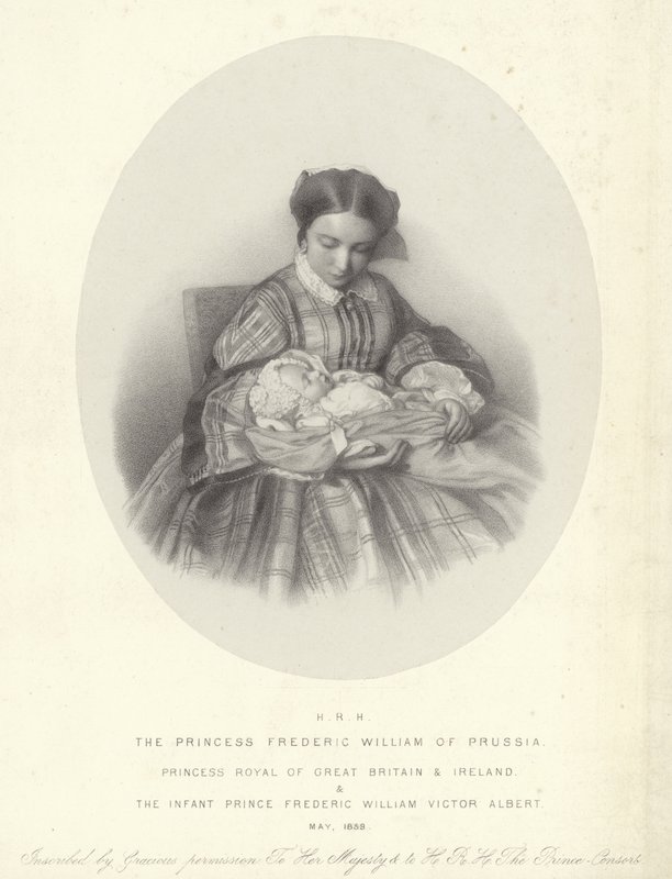 Viktória királyi hercegnő portréja fiával, Frederick William Victor Alberttel alkotó: English School