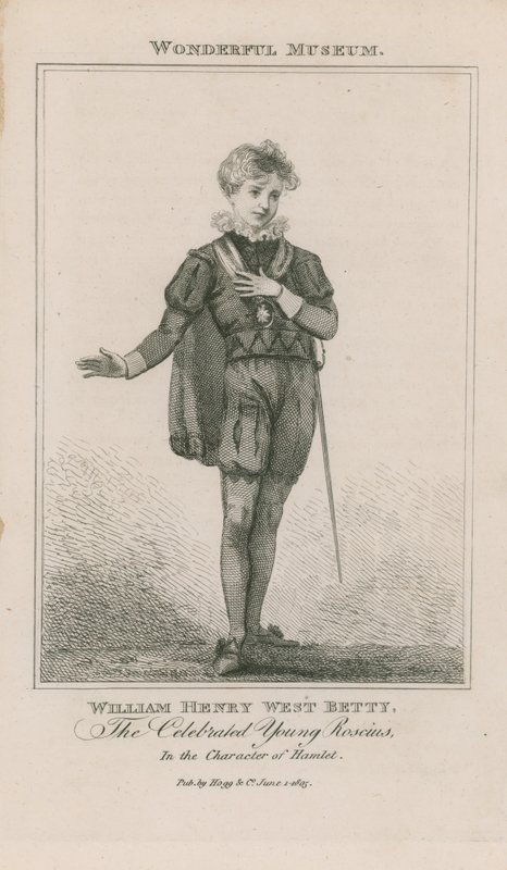 William Henry West Betty portréja Hamletként alkotó: English School