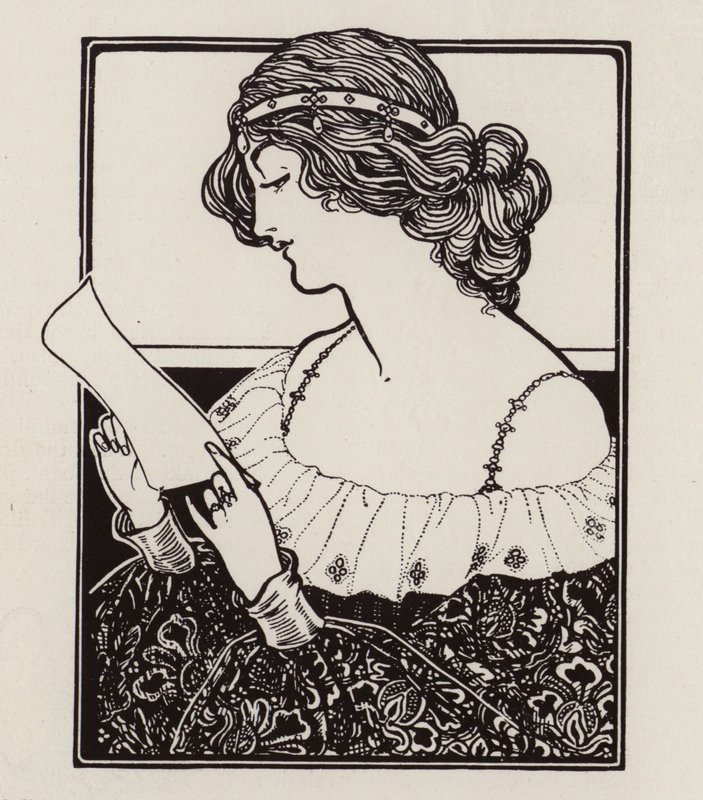 Egy levelet olvasó nő portréja (litho) alkotó: English School