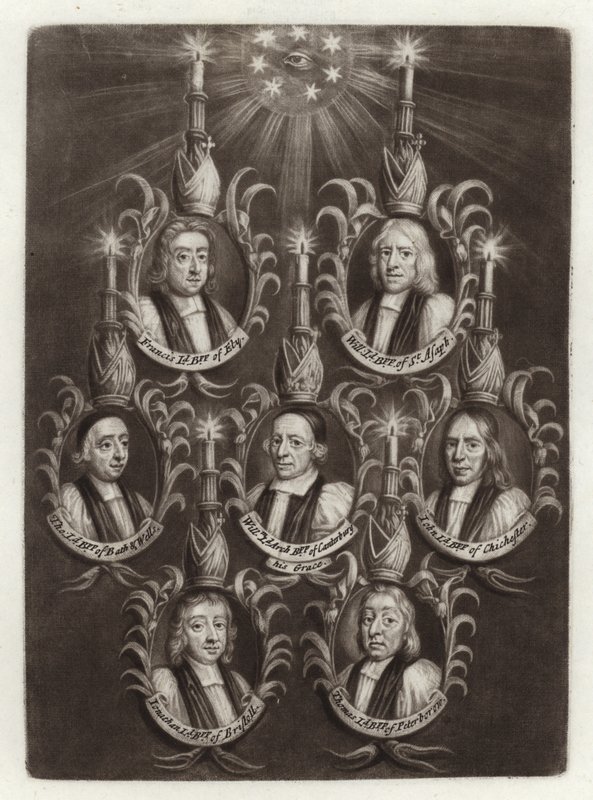 A hét püspök portréja alkotó: English School