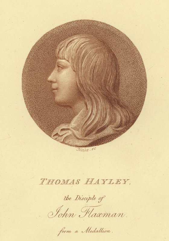 Thomas Hayley szobrász, John Flaxman tanítványának portréja (metszet) alkotó: English School