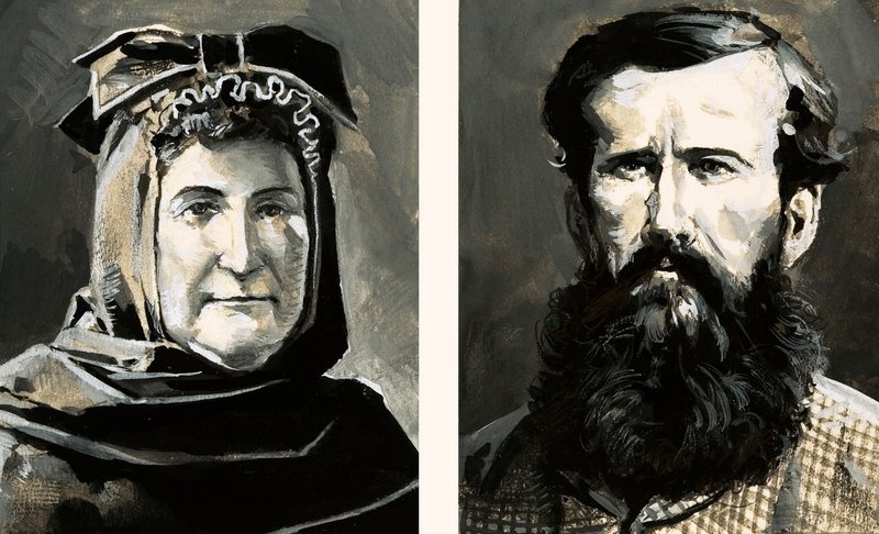 Richard Burton és felesége, Isabel portréi (guache papíron) alkotó: English School