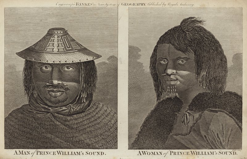 Egy férfi és egy nő portréi Williams Soundról alkotó: English School
