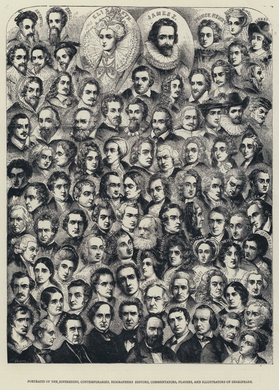 Shakspeare uralkodóinak, kortársainak, életrajzíróinak, szerkesztőinek, kommentátorainak, játékosainak és illusztrátorainak portréi (metszet) alkotó: English School