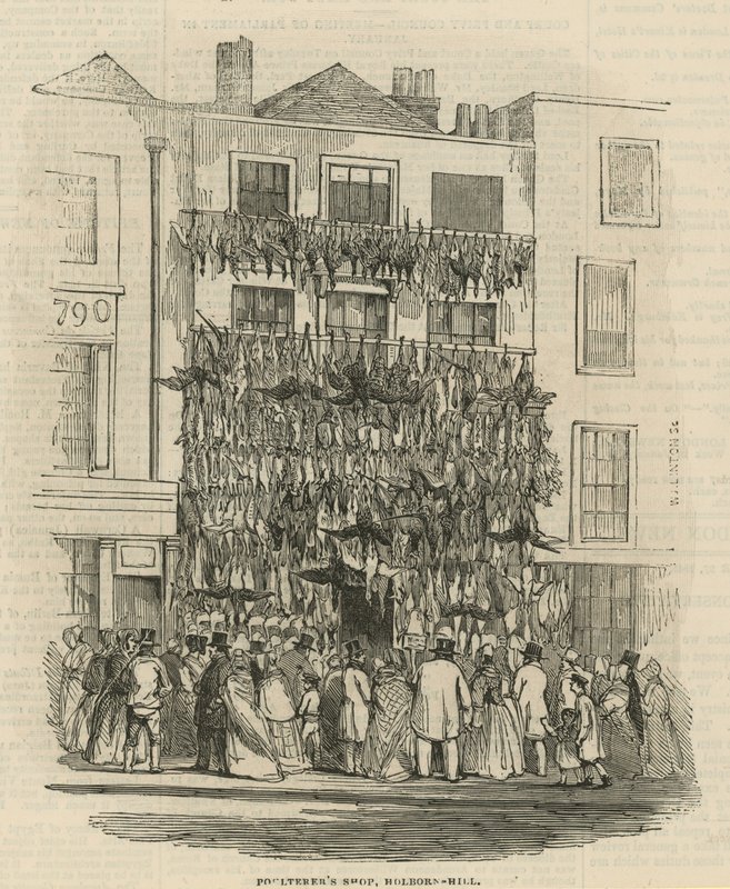 Poulterers vásárolni a Holborn Hill alkotó: English School