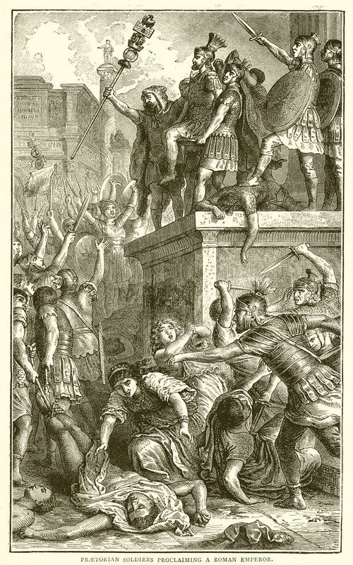 Praetorianus katonák kikiáltják a római császárt alkotó: English School