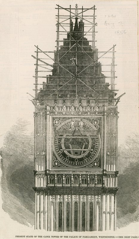 A Westminster-palota Óratornyának jelenlegi állapota alkotó: English School