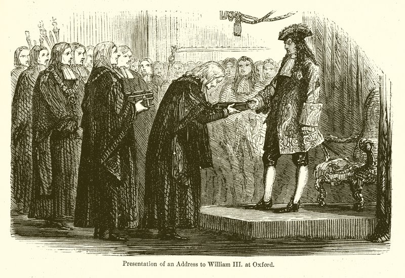 Beszéd átadása III. Vilmosnak. Oxfordban alkotó: English School