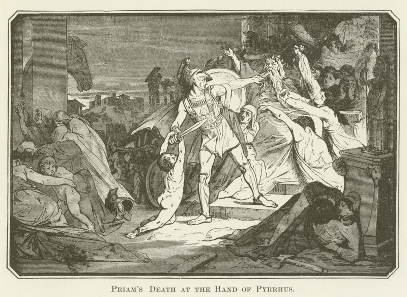 Priams halála Pyrrhus kezében alkotó: English School