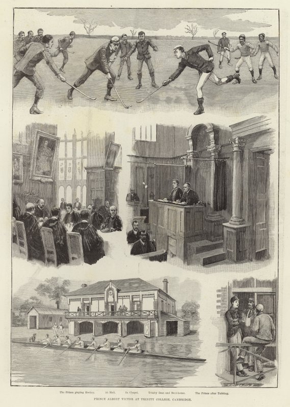 Albert Viktor herceg a Trinity College-ban, Cambridge-ben alkotó: English School