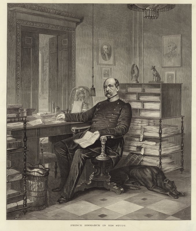 Bismark herceg a dolgozószobájában alkotó: English School