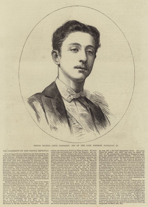 Jenő Lajos Napóleon herceg, III. Napóleon néhai császár fia (metszet) alkotó: English School