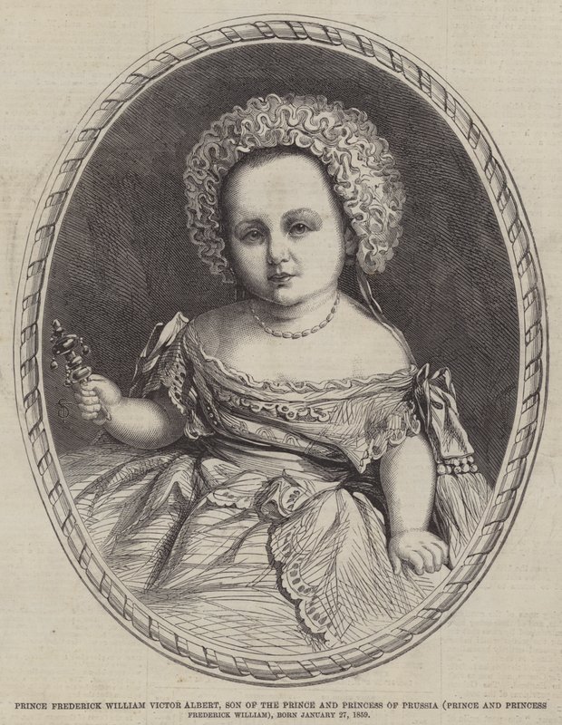 Frigyes Vilmos herceg, Viktor Albert, Poroszország hercegének és hercegnőjének fia (Frigyes Vilmos herceg és hercegnő), született 1859. január 27-én (metszet) alkotó: English School
