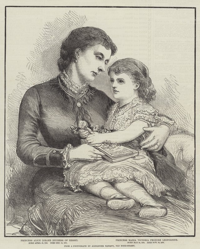 Alice hercegnő és lánya (metszet) alkotó: English School