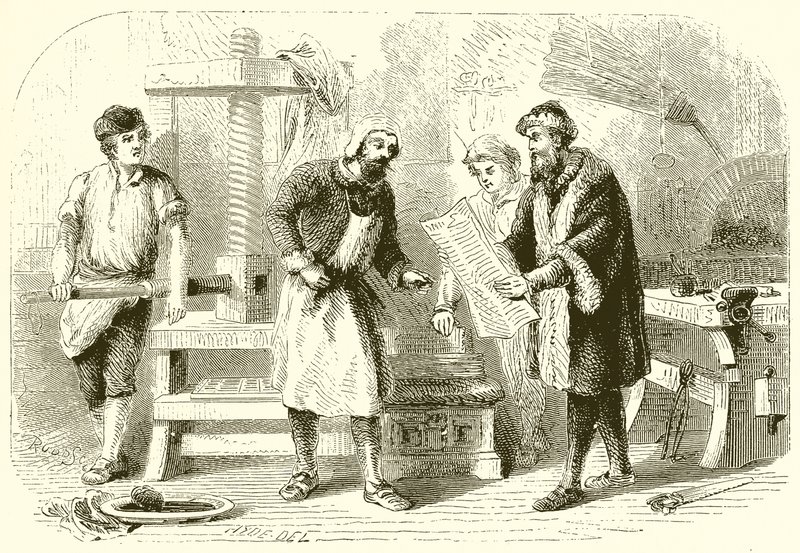 A Biblia első lapjának kinyomtatása alkotó: English School