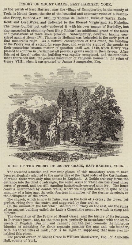 Mount Grace kolostor, East Harlsey, York (metszet) alkotó: English School