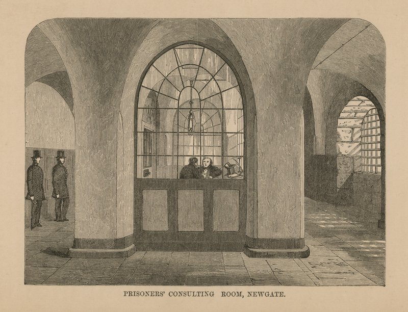 Foglyok tanácsadó szoba Newgate-ben alkotó: English School