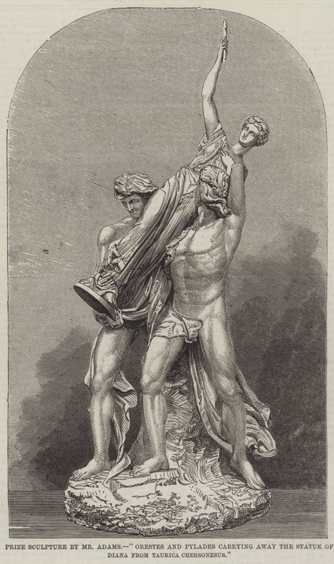 Adams úr díjszobra: "Orestes és Pylades, amely elviszi a Diana-szobrot Taurica Chersonesustól (metszet) alkotó: English School