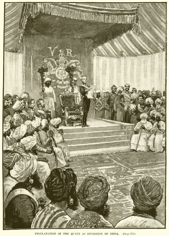A királynő kikiáltása India uralkodójává alkotó: English School