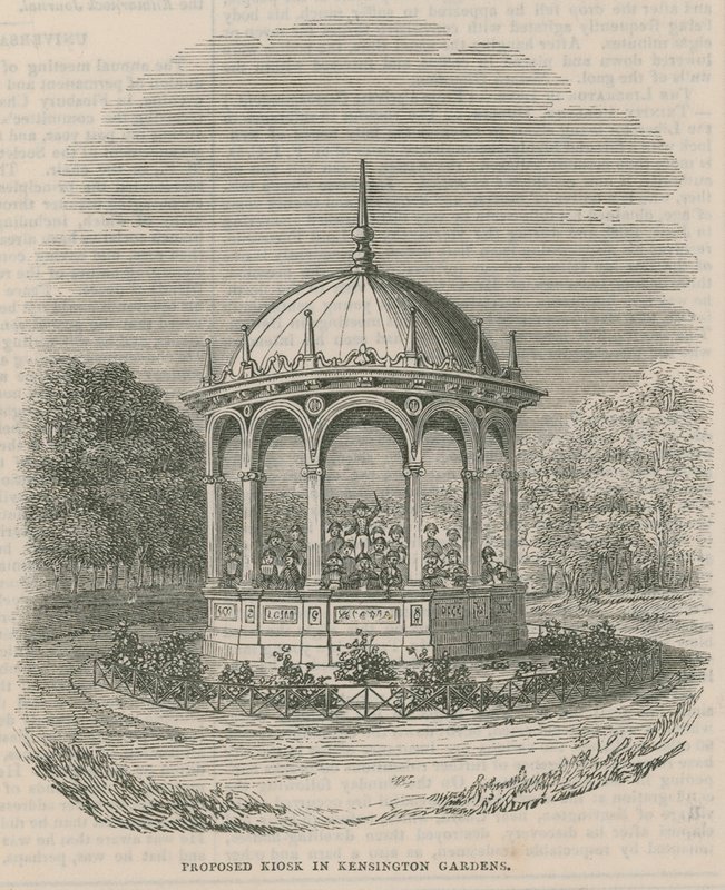 Javasolt kioszk a londoni Kensington Gardensben alkotó: English School