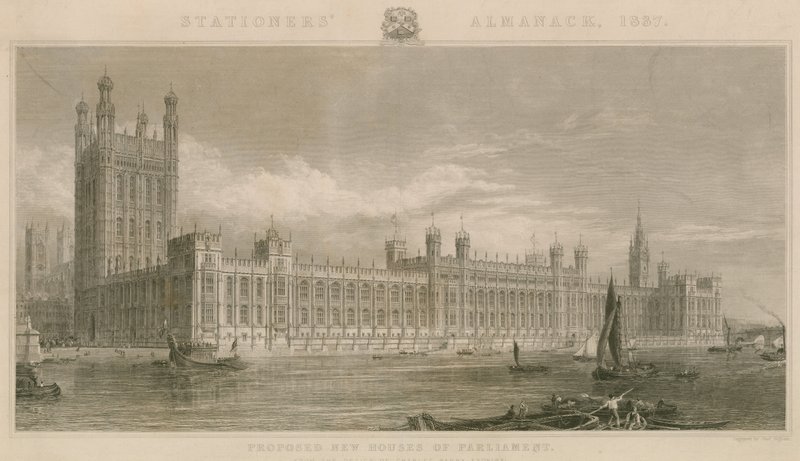 A Parlament új házait javasolták, Charles Barry terve alapján alkotó: English School