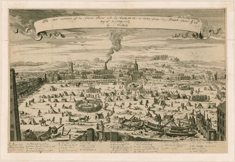 A befagyott Temze kilátása, a templom lépcsőjéről 1715. január 20-án16 alkotó: English School