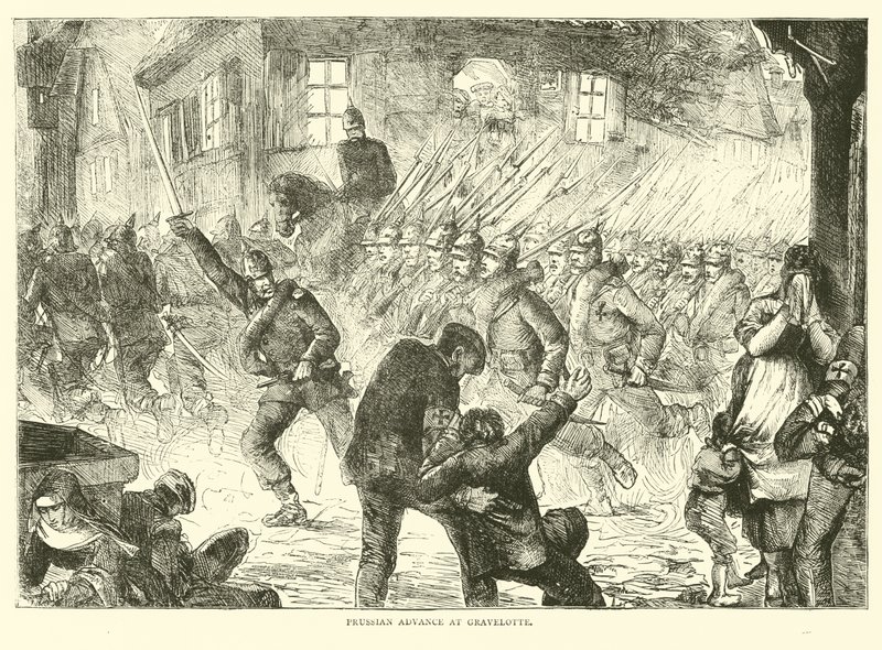 Porosz előrenyomulás Gravelotte-ban, 1870. augusztus alkotó: English School