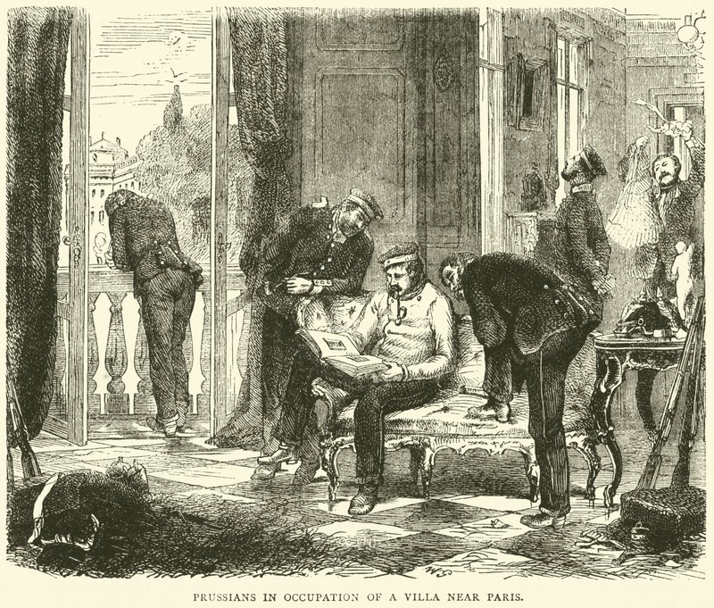 Poroszok egy Párizs melletti villában, 1870 októberében alkotó: English School