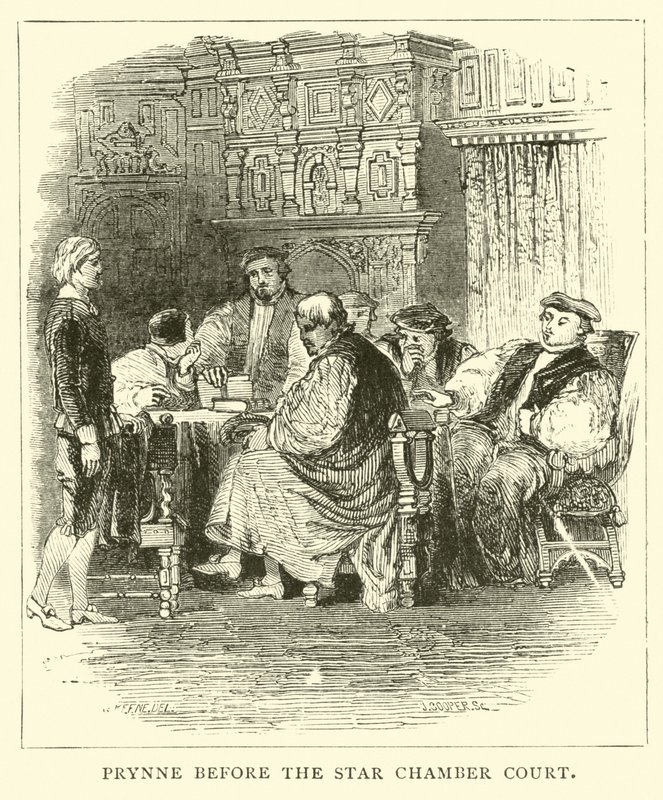 Prynne a Star Chamber Court előtt alkotó: English School