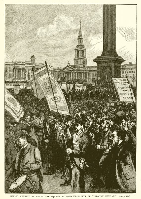 Nyilvános találkozó a Trafalgar Square-en a véres vasárnap emlékére alkotó: English School