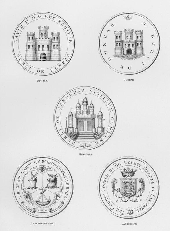 Nyilvános fegyverek: Dunbar; Sanquhar; Inverness-shire; Lancashire (metszet) alkotó: English School