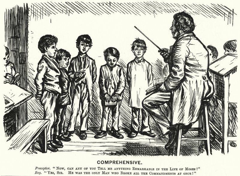 Punch rajzfilm: Átfogó – hitoktatási óra (metszet) alkotó: English School