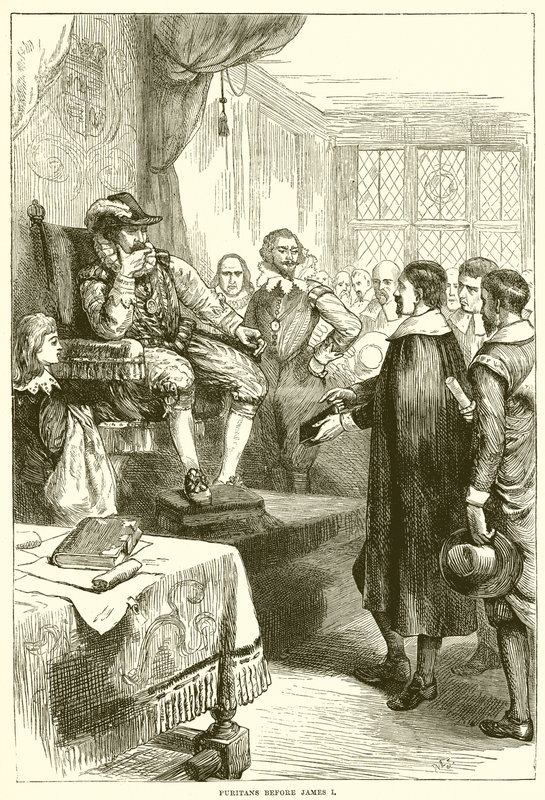 Puritánok I. Jakab előtt alkotó: English School