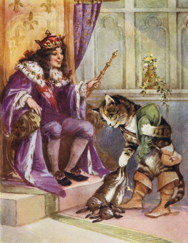 Csizmás kandúr (színes litográfia) alkotó: English School