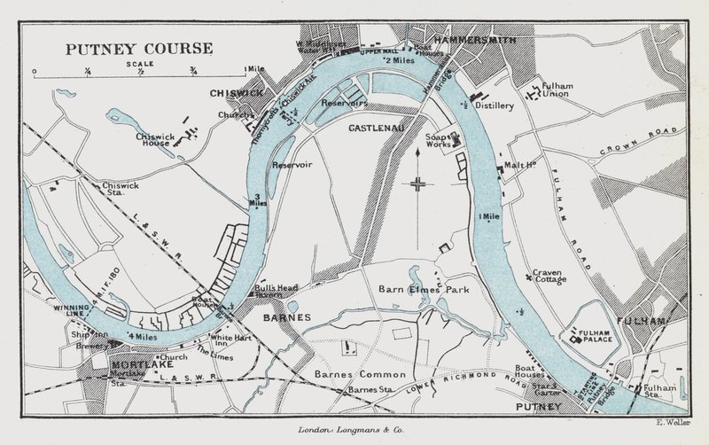 Putney Course (színezett metszet) alkotó: English School