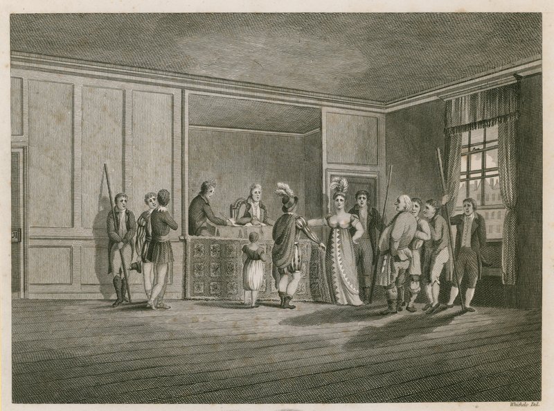Pye Powder Court, Cloth Fair, West Smithfield, a Sign of the Hand and Shears nyilvános házban alkotó: English School