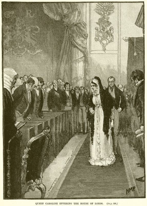 Caroline királynő belép a Lordok Házába alkotó: English School