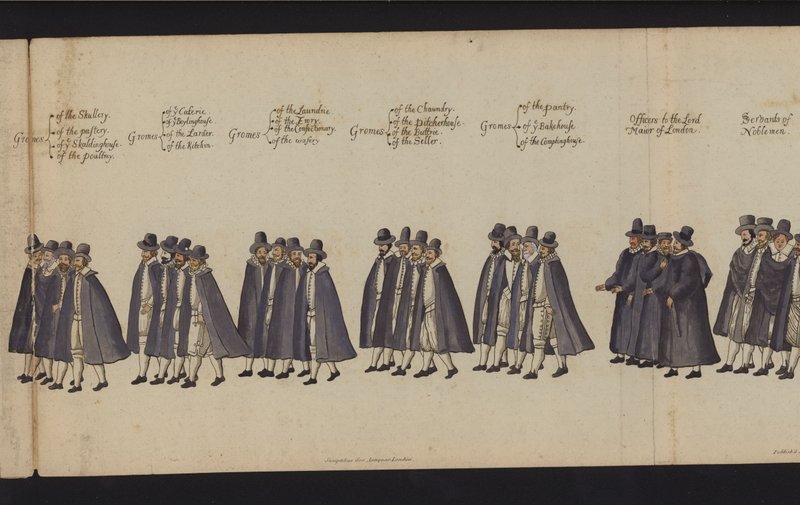 Erzsébet királynő temetési menete (színes metszet) alkotó: English School
