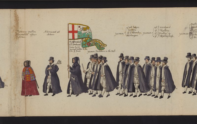 Erzsébet királynő temetési menete (színes metszet) alkotó: English School