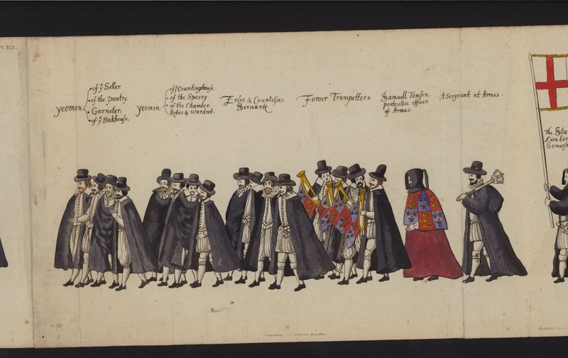 Erzsébet királynő temetési menete (színes metszet) alkotó: English School