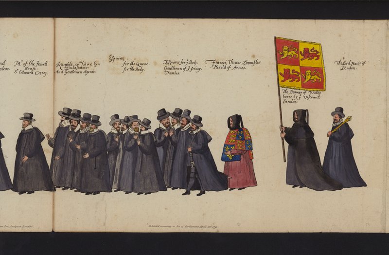 Erzsébet királynő temetési menete (színes metszet) alkotó: English School